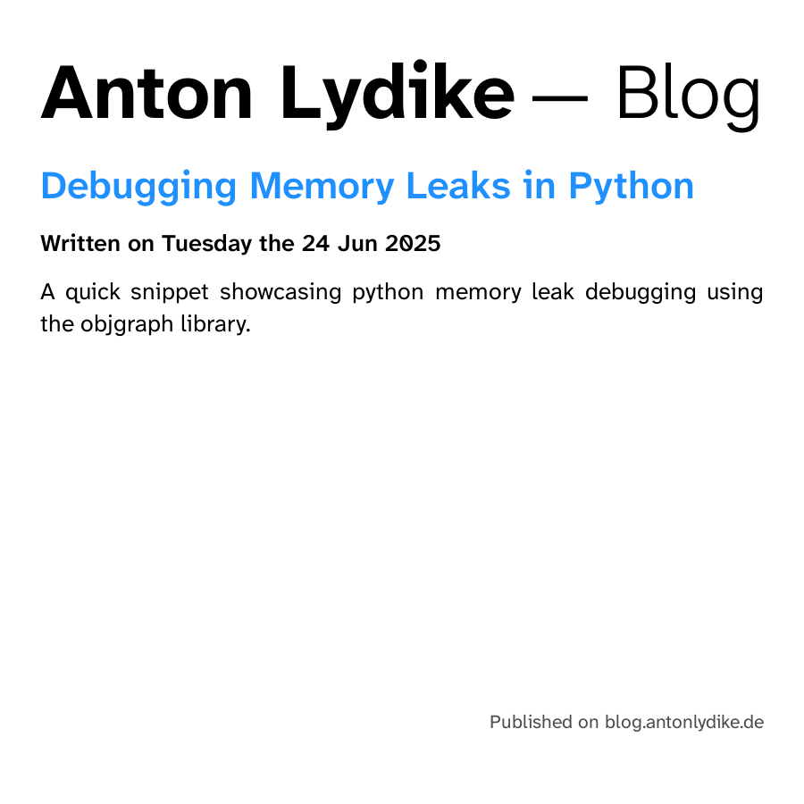 Debugging Memory Leaks in Python